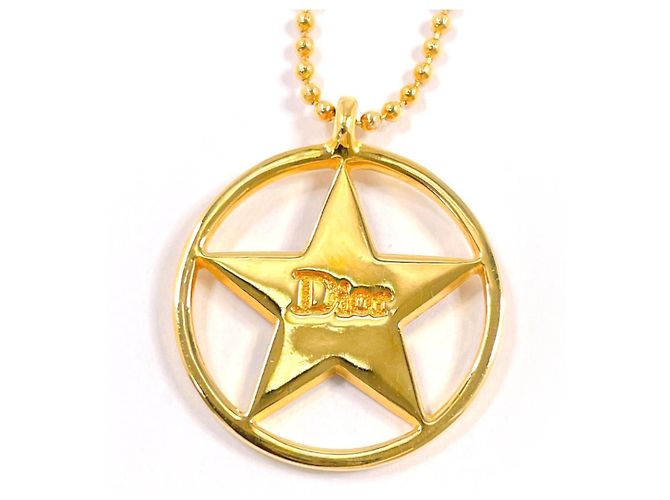 Collana Christian Dior Circle Star Logo D'oro Arancione - vista 3