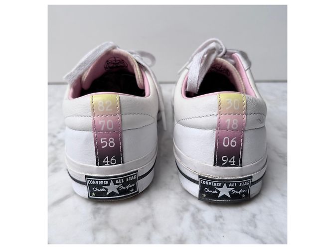 Converse One Star Sneakers Basse in Pelle - Bianco/Rosa Metallico - vista 3