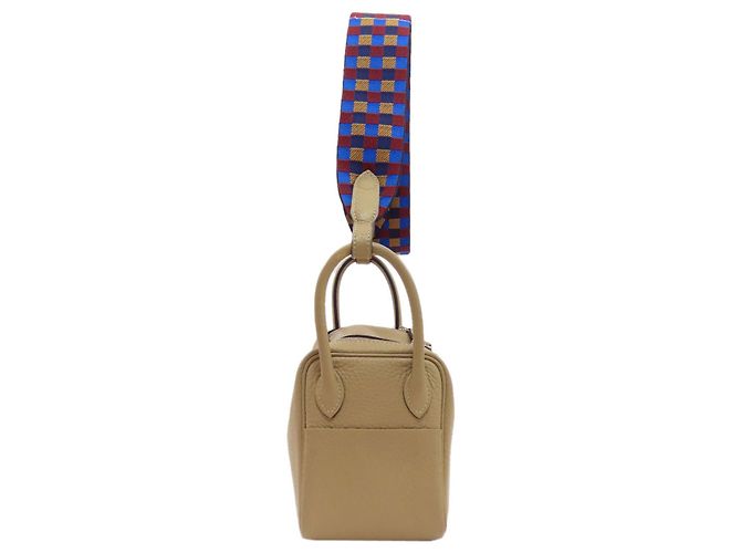 Hermès Borsa Hermes Lindy Mini Verso Maxi Cadreille Beige - vista 3
