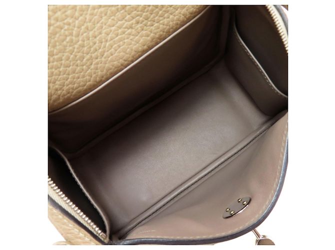 Hermès Borsa Hermes Lindy Mini Verso Maxi Cadreille Beige - vista 5