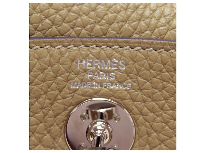 Hermès Borsa Hermes Lindy Mini Verso Maxi Cadreille Beige - vista 6