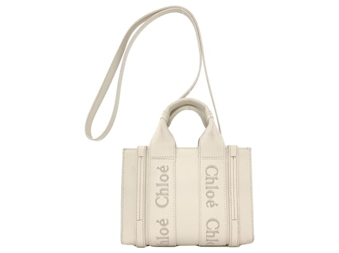 Borsa 2 Way Chloé Woody Small Bianco - vista 2