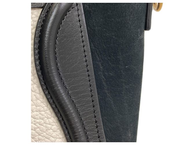 Céline Borsa Celine Luggage Nano 2-Way Nero Bianco - vista 14