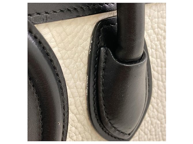 Céline Borsa Celine Luggage Nano 2-Way Nero Bianco - vista 18