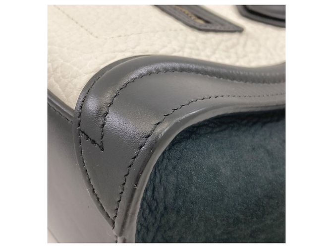 Céline Borsa Celine Luggage Nano 2-Way Nero Bianco - vista 25