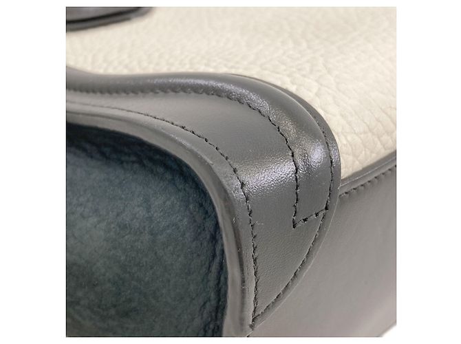 Céline Borsa Celine Luggage Nano 2-Way Nero Bianco - vista 28