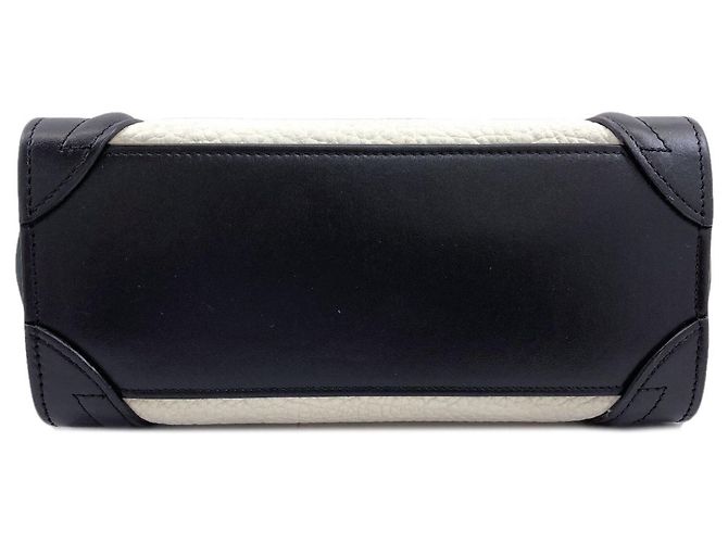 Céline Borsa Celine Luggage Nano 2-Way Nero Bianco - vista 4