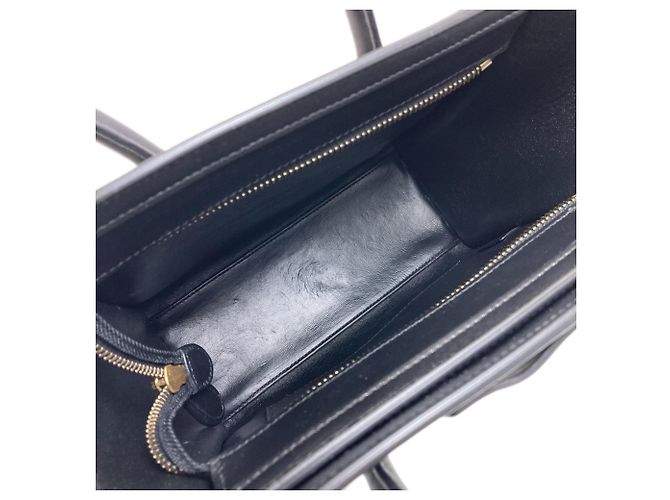 Céline Borsa Celine Luggage Nano 2-Way Nero Bianco - vista 5
