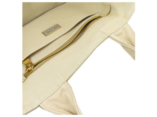 Prada Canapa Handtasche Beige Canvas - Ansicht 12