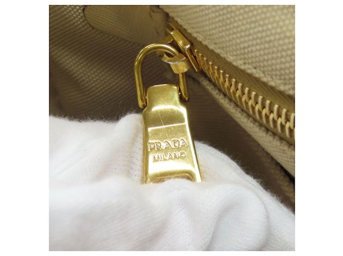 Prada Canapa Handtasche Beige Canvas - Ansicht 15