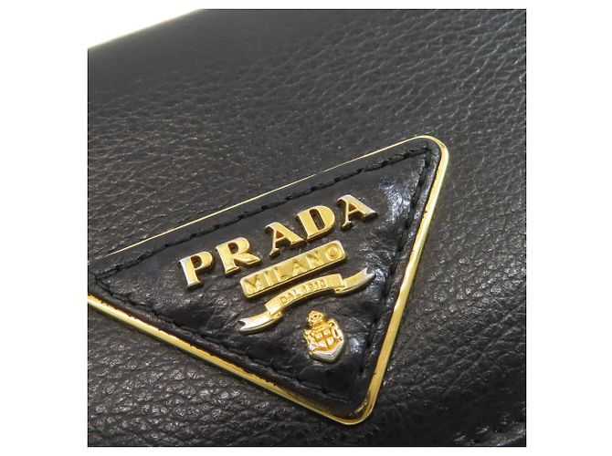 Prada Langgeldbörse aus Kalbsleder Schwarz - Ansicht 9