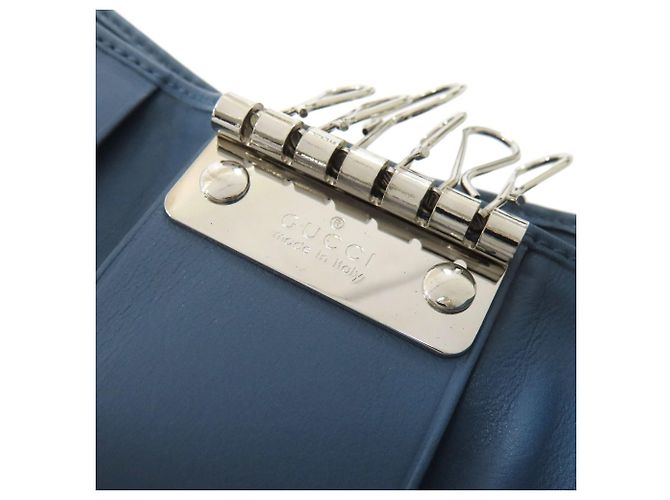 Gucci GG Signature Shima Bi-fold Wallet Blau Dunkelbraun - Ansicht 14