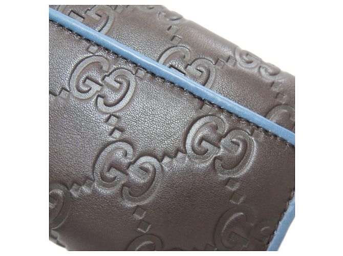 Gucci GG Signature Shima Bi-fold Wallet Blau Dunkelbraun - Ansicht 15