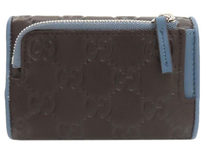 Gucci GG Signature Shima Bi-fold Wallet Blau Dunkelbraun - Ansicht 2