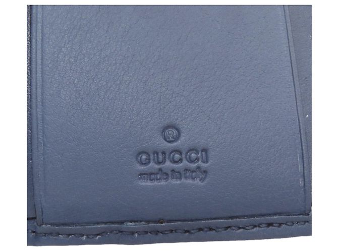 Gucci GG Signature Shima Bi-fold Wallet Blau Dunkelbraun - Ansicht 8