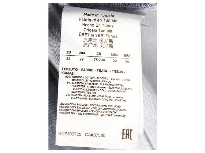 Vaqueros Slim Washed Armani Jeans en algodón gris - vista 6