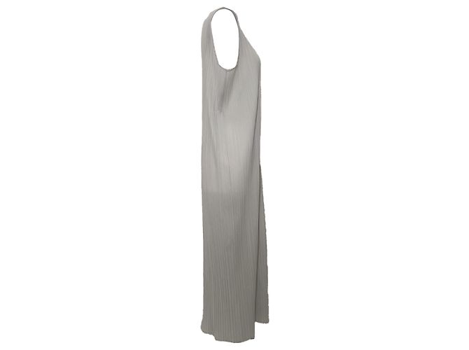 Ärmelloses Pleats Please Midi-Kleid aus hellgrauem Polyester Issey Miyake - Ansicht 2