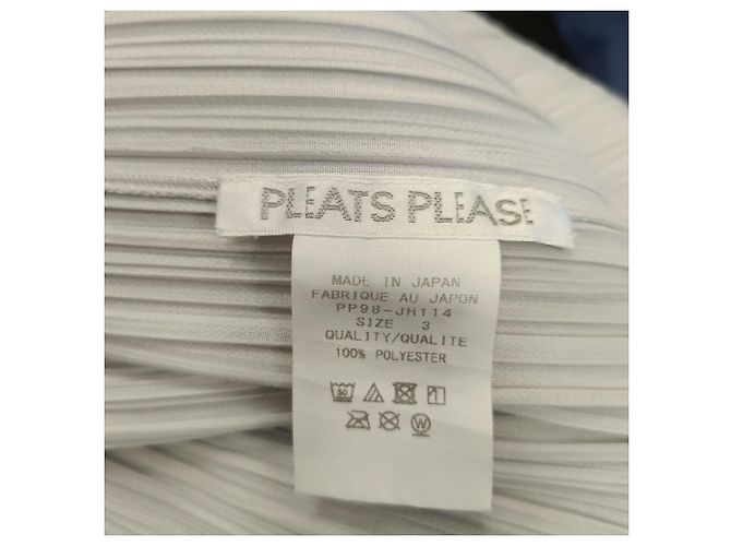 Ärmelloses Pleats Please Midi-Kleid aus hellgrauem Polyester Issey Miyake - Ansicht 5