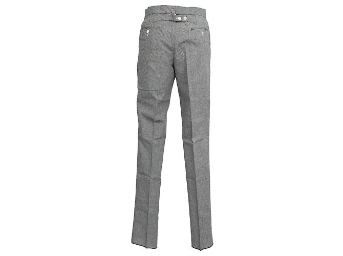 Thom Browne Hose mit Gingham-Print aus grauem Leinen - Ansicht 3