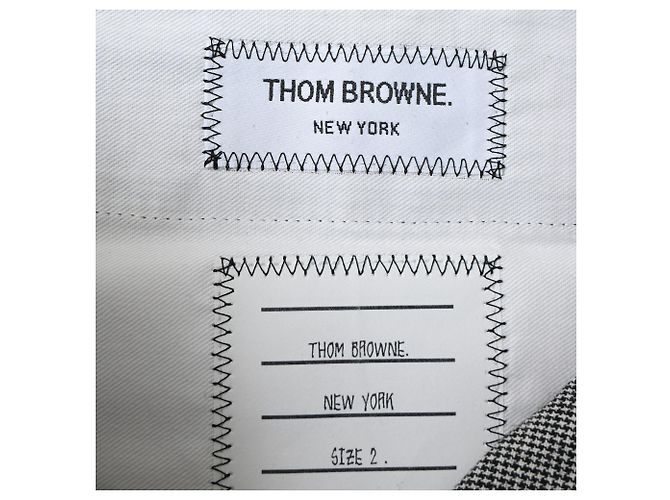 Thom Browne Hose mit Gingham-Print aus grauem Leinen - Ansicht 4