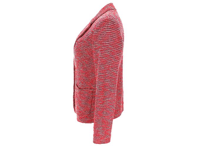 Blazer Armani Jeans de tweed de botonadura sencilla en algodón rojo Roja - vista 2