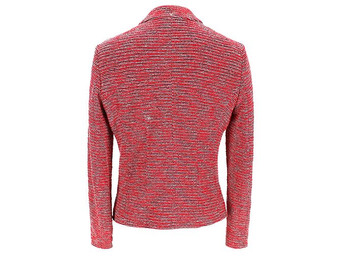 Blazer Armani Jeans de tweed de botonadura sencilla en algodón rojo Roja - vista 3