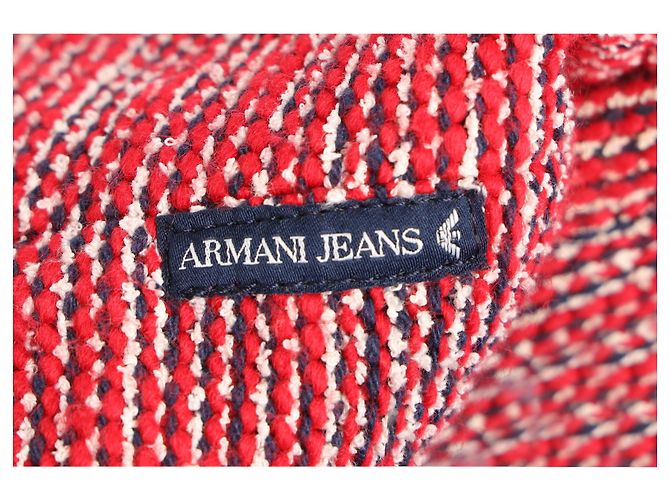 Blazer Armani Jeans de tweed de botonadura sencilla en algodón rojo Roja - vista 5