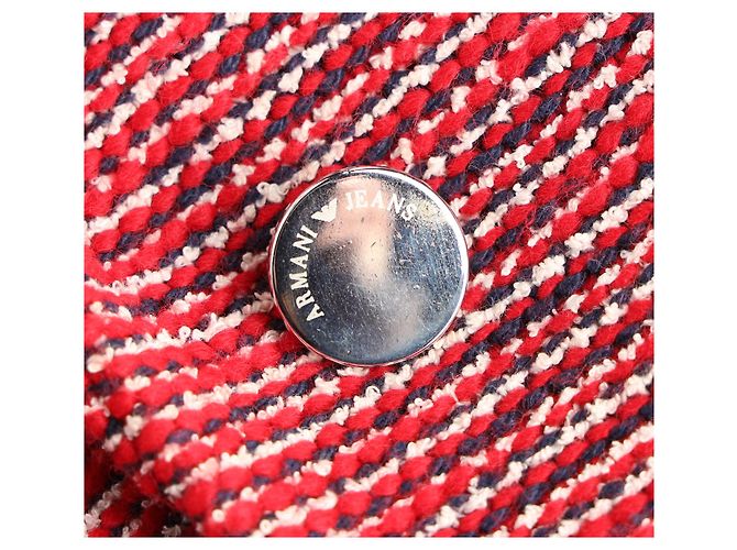 Blazer Armani Jeans de tweed de botonadura sencilla en algodón rojo Roja - vista 8