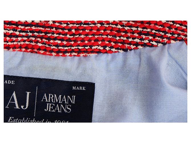 Blazer Armani Jeans de tweed de botonadura sencilla en algodón rojo Roja - vista 9