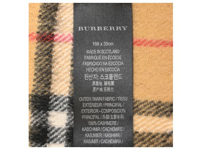 Sciarpa Burberry con dettagli a strisce arcobaleno in cashmere beige - vista 4