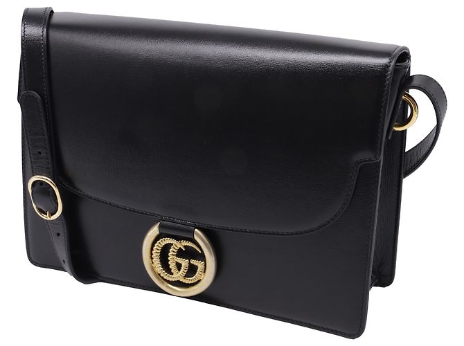 Borsa a tracolla Gucci Medium GG in pelle nera Nero - vista 2