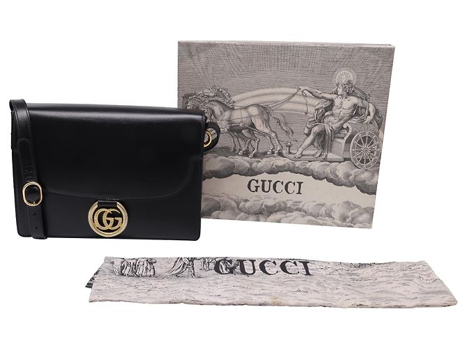 Borsa a tracolla Gucci Medium GG in pelle nera Nero - vista 6