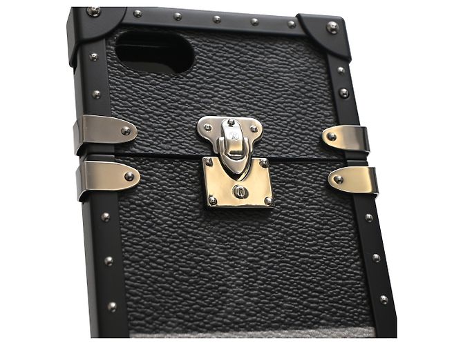 Twist Custodia Louis Vuitton x Fragment Monogram Eye Trunk per iPhone 7+ in Tela Cerata Nera Nero - vista 7