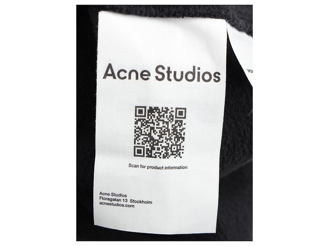 Acne Studios Kapuzenpullover mit Logo-Stickerei aus grauer Baumwolle - Ansicht 5