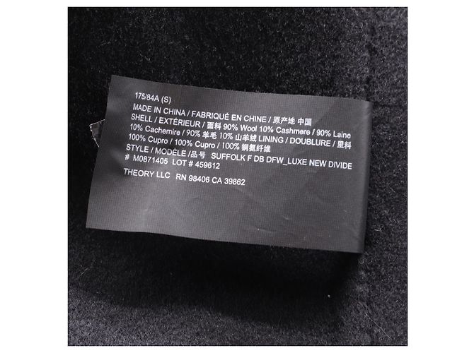 Theory Double-Breasted Coat in Black Wool - view 6