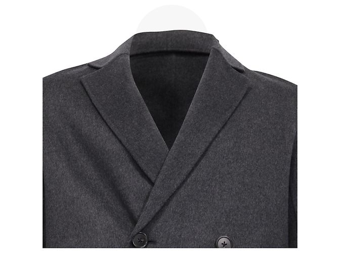 Theory Double-Breasted Coat in Grey Wool - view 2