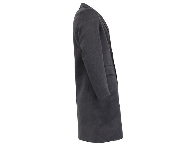 Theory Double-Breasted Coat in Grey Wool - view 3