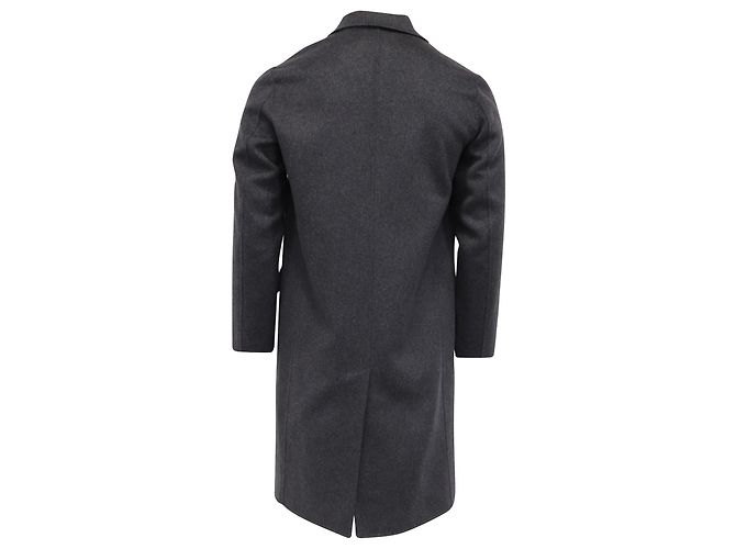 Theory Double-Breasted Coat in Grey Wool - view 4