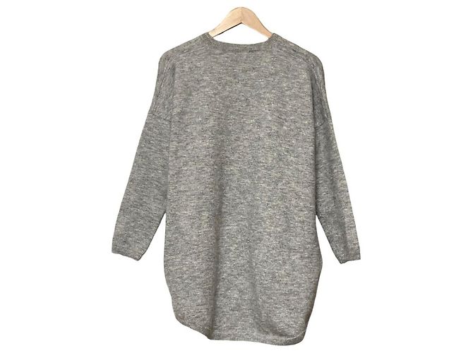 Autre Marque G.V.G.V. Mohair-Mischung Strickpullover Braun Grau - Ansicht 2
