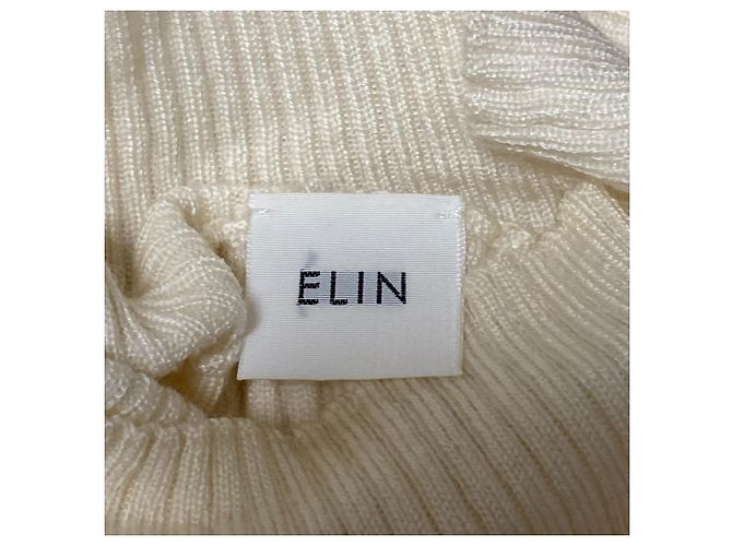 Autre Marque ELIN Strickpullover aus Seidenmischung mit hohem Ausschnitt Roh - Ansicht 5