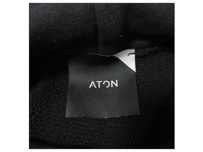 Autre Marque ATON GARMENT DYE URAKE Hoodie Schwarz - Ansicht 6
