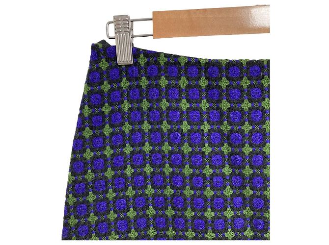 Falda de tweed Marni Azul Verde - vista 2