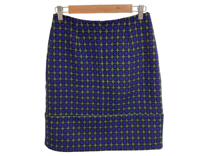 Falda de tweed Marni Azul Verde - vista 3