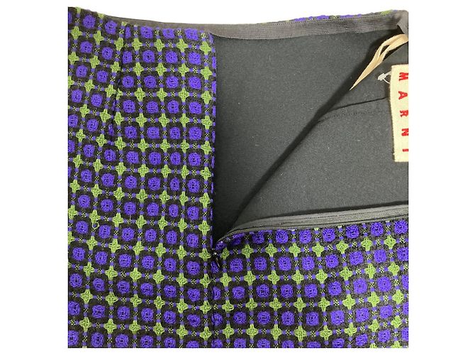 Falda de tweed Marni Azul Verde - vista 4