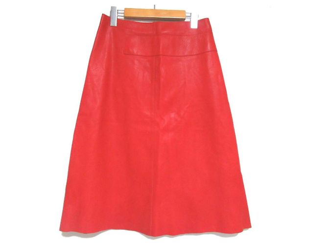 Falda de cuero GONNA Moncler Roja - vista 2