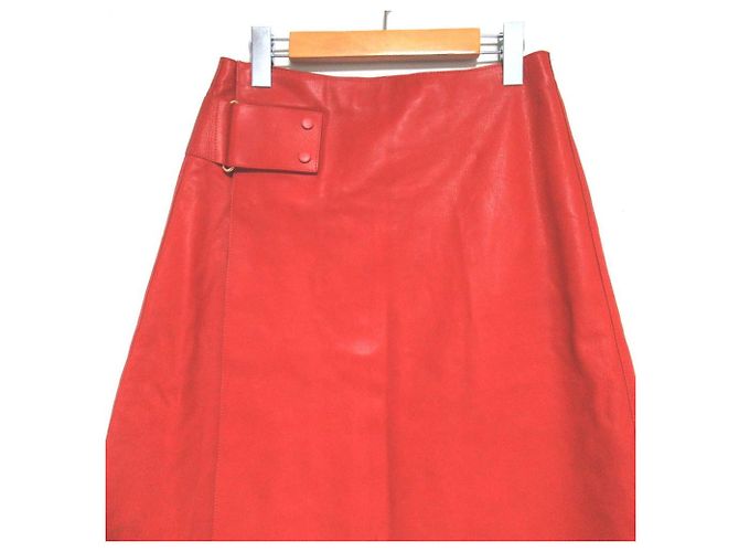 Falda de cuero GONNA Moncler Roja - vista 3