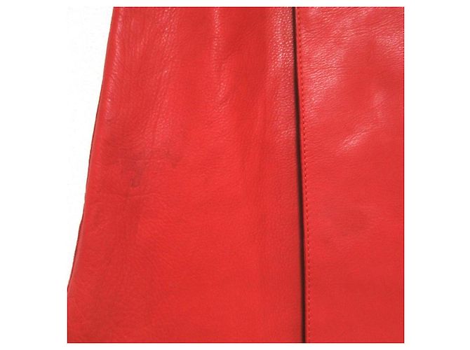 Falda de cuero GONNA Moncler Roja - vista 5