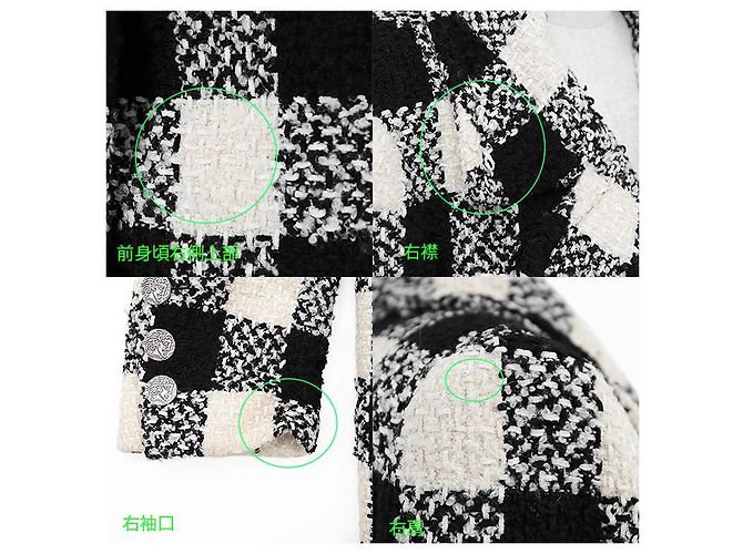 Timeless Abrigo Chanel P54393 de lana y seda tweed Blanco - vista 10
