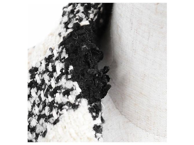 Timeless Abrigo Chanel P54393 de lana y seda tweed Blanco - vista 12