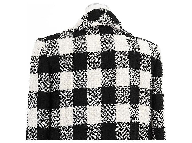 Timeless Abrigo Chanel P54393 de lana y seda tweed Blanco - vista 14